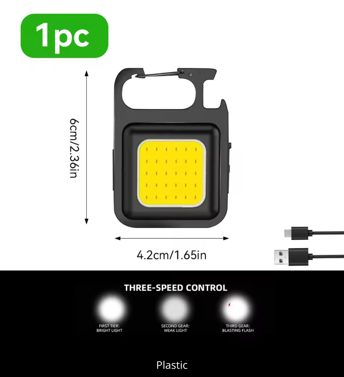 COB Keychain Work Light, Flashlight With 4 Lighting Modes, Keychain Light Emergency Light Mini Flashlight With Magnetic Base