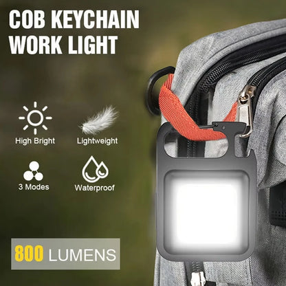 COB Keychain Work Light, Flashlight With 4 Lighting Modes, Keychain Light Emergency Light Mini Flashlight With Magnetic Base