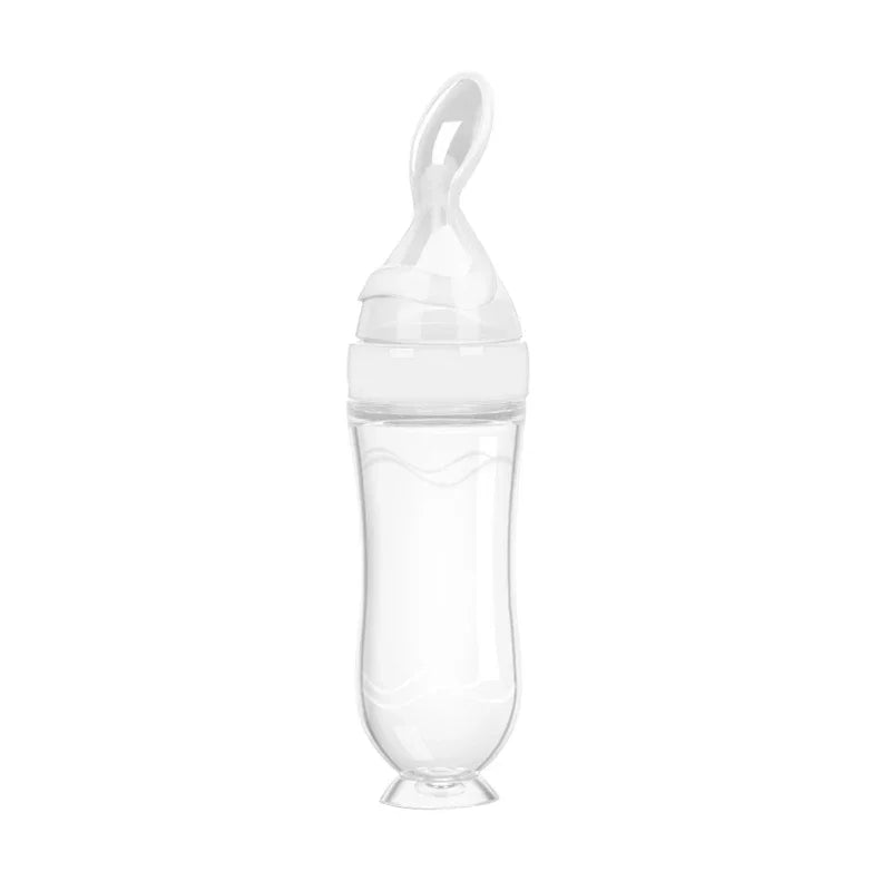 Squeezing Feeding Bottle Silicone With Mini Spoon