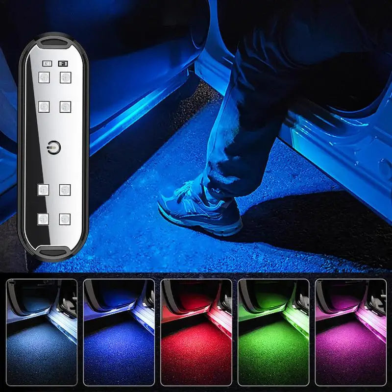 Ambient Lighting Car USB Rechargeable Car Atmosphere Warning Lamps Colorful Flashing Light