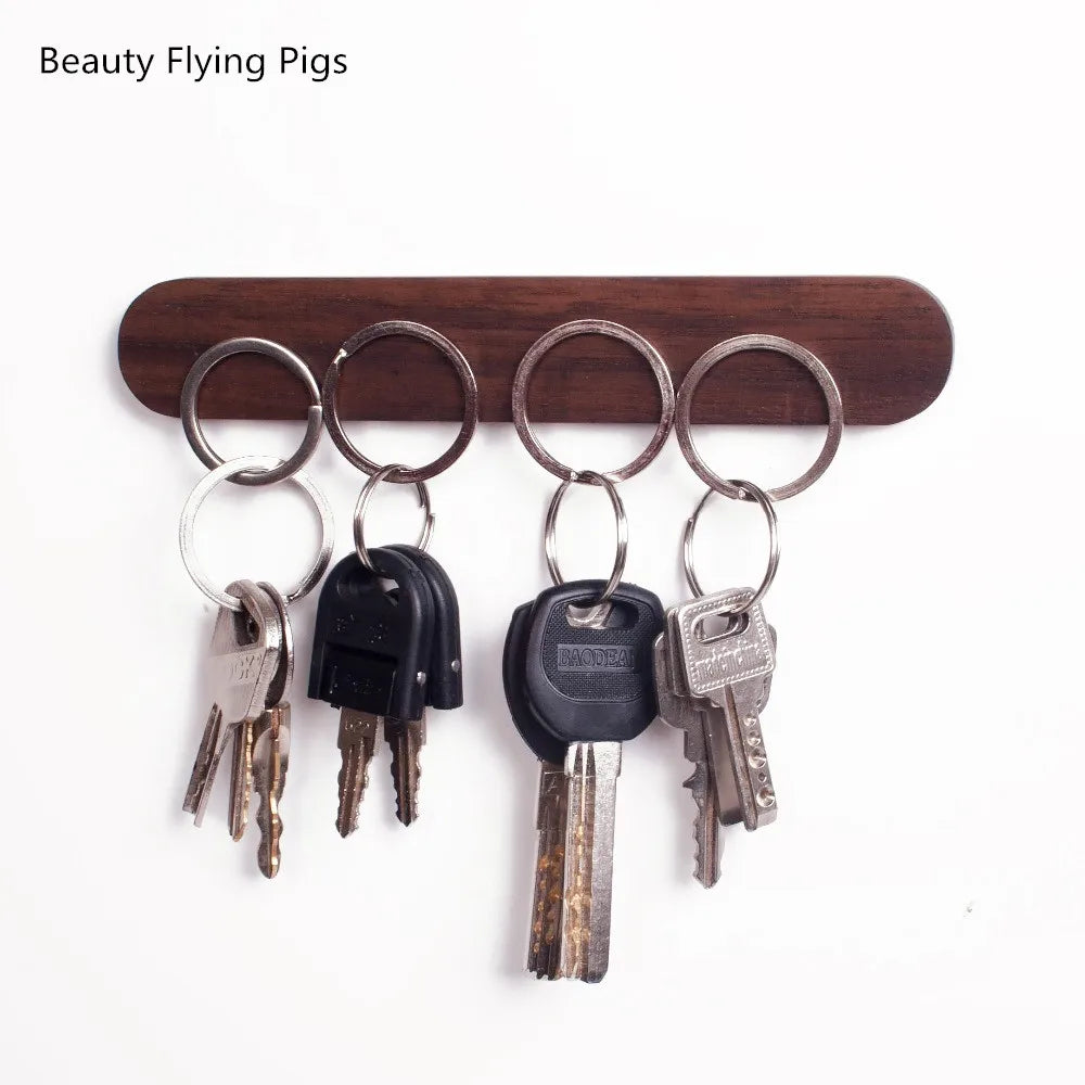 Wood Key Holder Wall Key Storage Organizer Srong Magnetic Housekeeper on The Wall