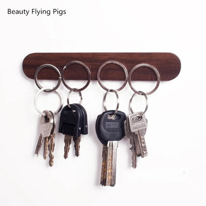 Wood Key Holder Wall Key Storage Organizer Srong Magnetic Housekeeper on The Wall