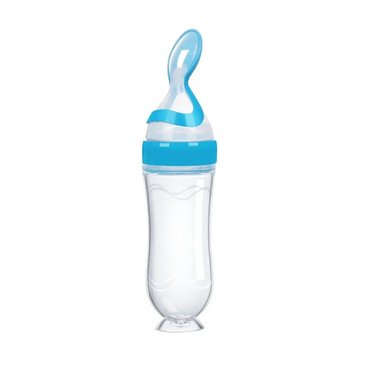 Squeezing Feeding Bottle Silicone With Mini Spoon